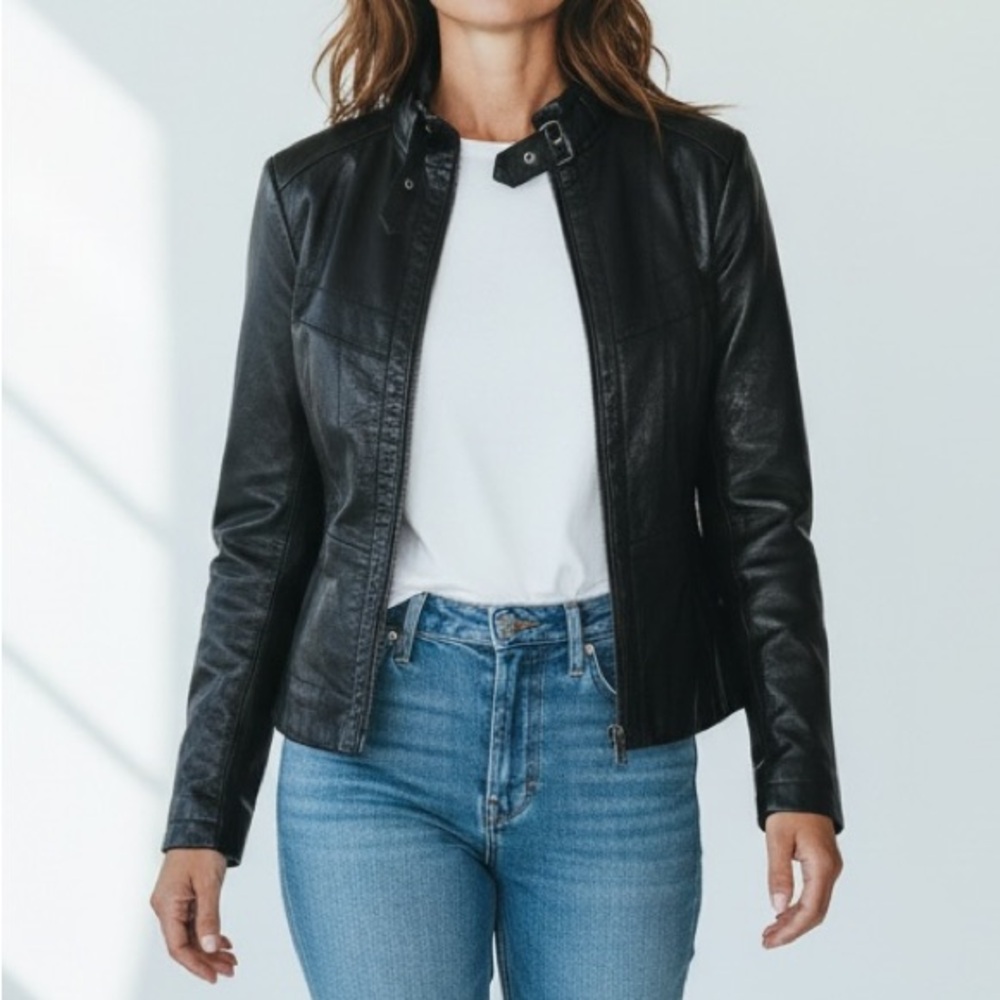 Genuine Leather Moto Biker Edgy Urban Street Style Jacket